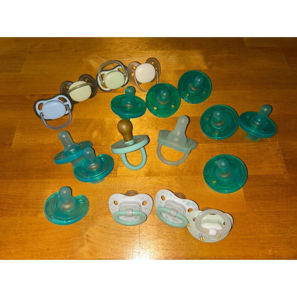 Baby Pacifier Lot With Pacifier Holders